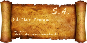 Sátor Armand névjegykártya